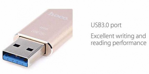 Флешка HOCO UD2 16GB для Apple iPhone, iPad (Lightning), золотой