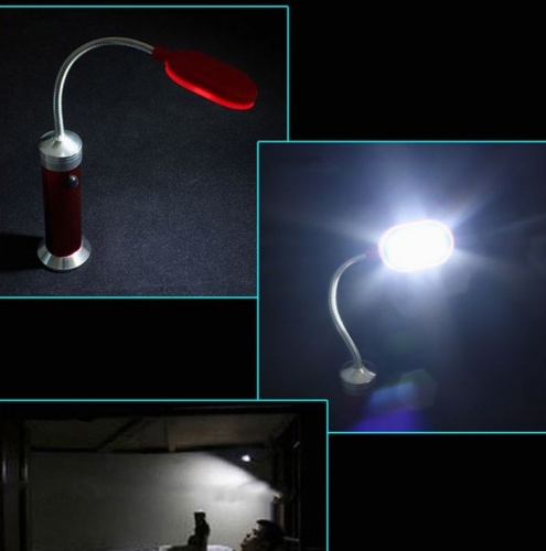 Фонарь магнитный с гибкой головкой MX-8015-15 LED красный