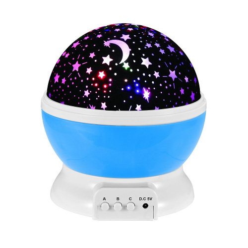 Светильник Ночник-проектор Star Master "Звездное небо" вращающийся голубой