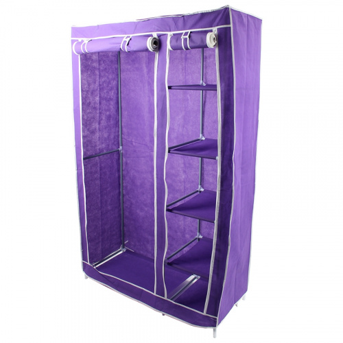 Складной тканевый шкаф Clothes Rail With Protective Cover 28109 (фиолетовый)