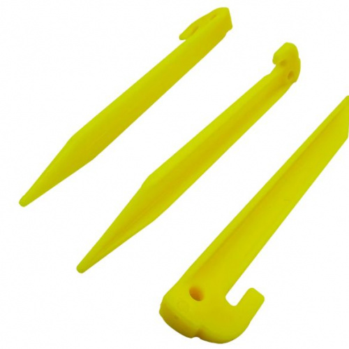 Набор пластиковых колышков 10шт с молотком, желтый