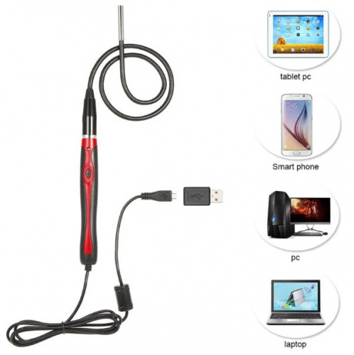 USB-эндоскоп 1 метр с камерой Android OTG Endoscope micro USB для компьютера и Android телефона